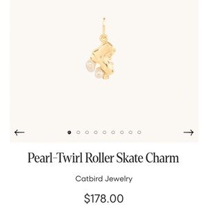 CATBIRD Pearl-Twirl Roller Skate Charm 14k Gold + Pearls